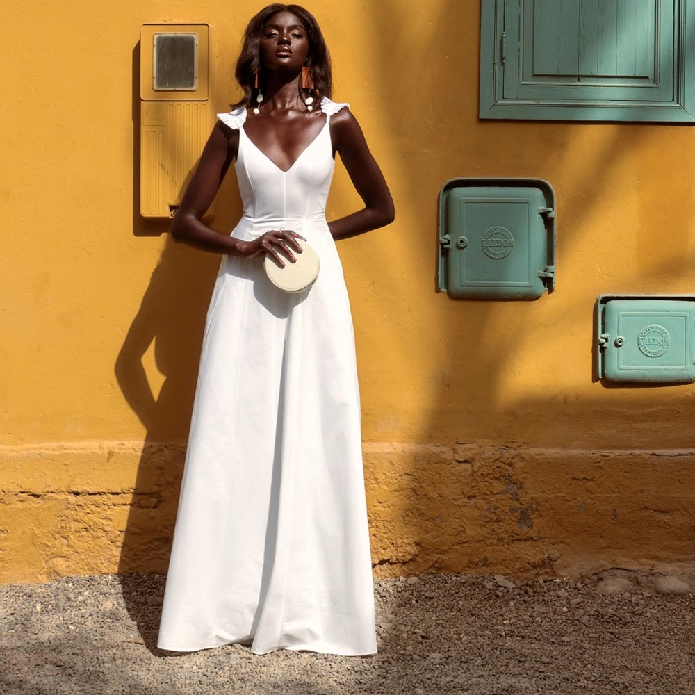NWT ANDREA IYAMAH Vola Maxi Dress in Ivory